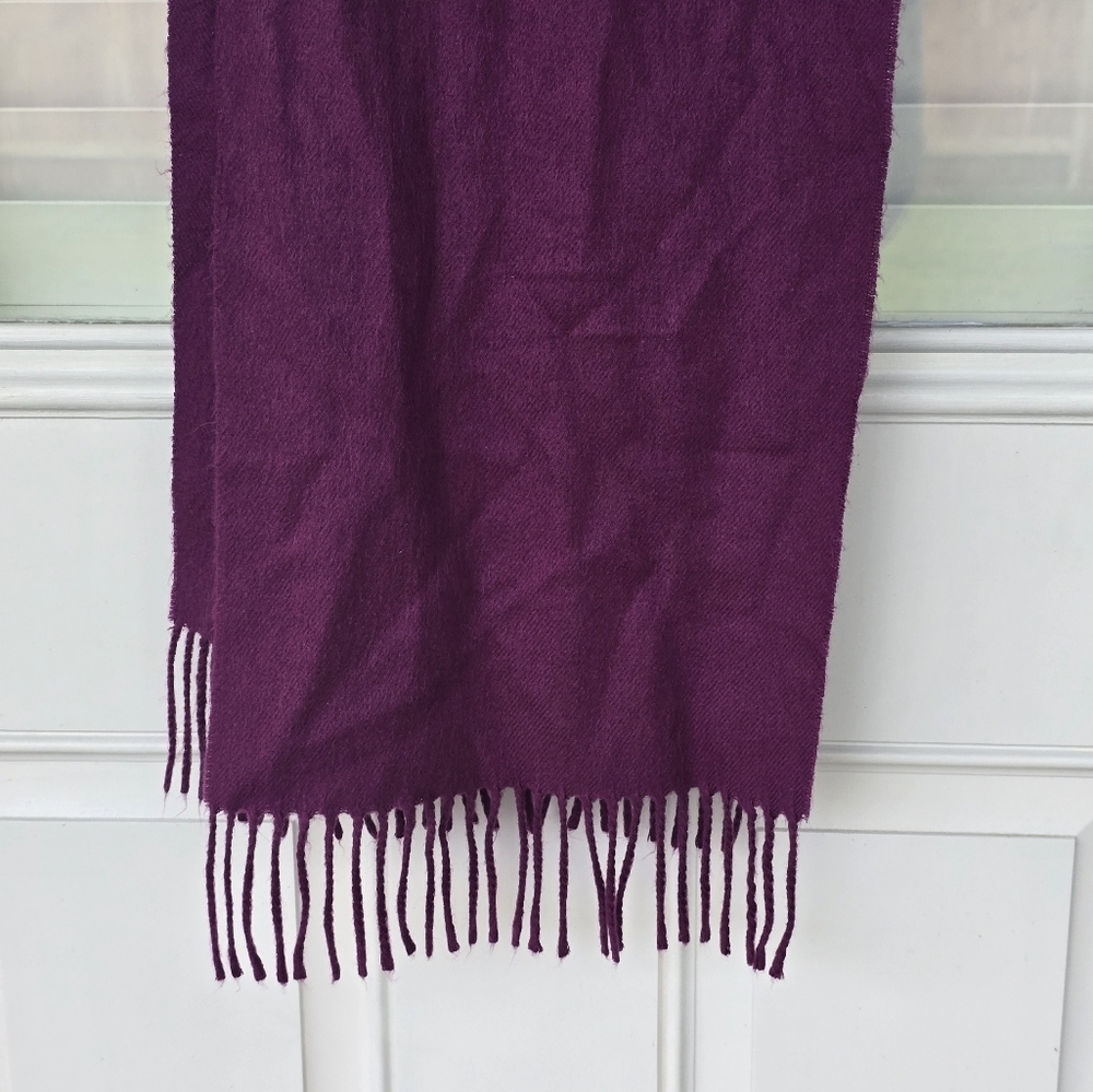 Christian Dior Women Elegant Purple Shawl Scarf Fringe Luxury - Picture 5 of 8